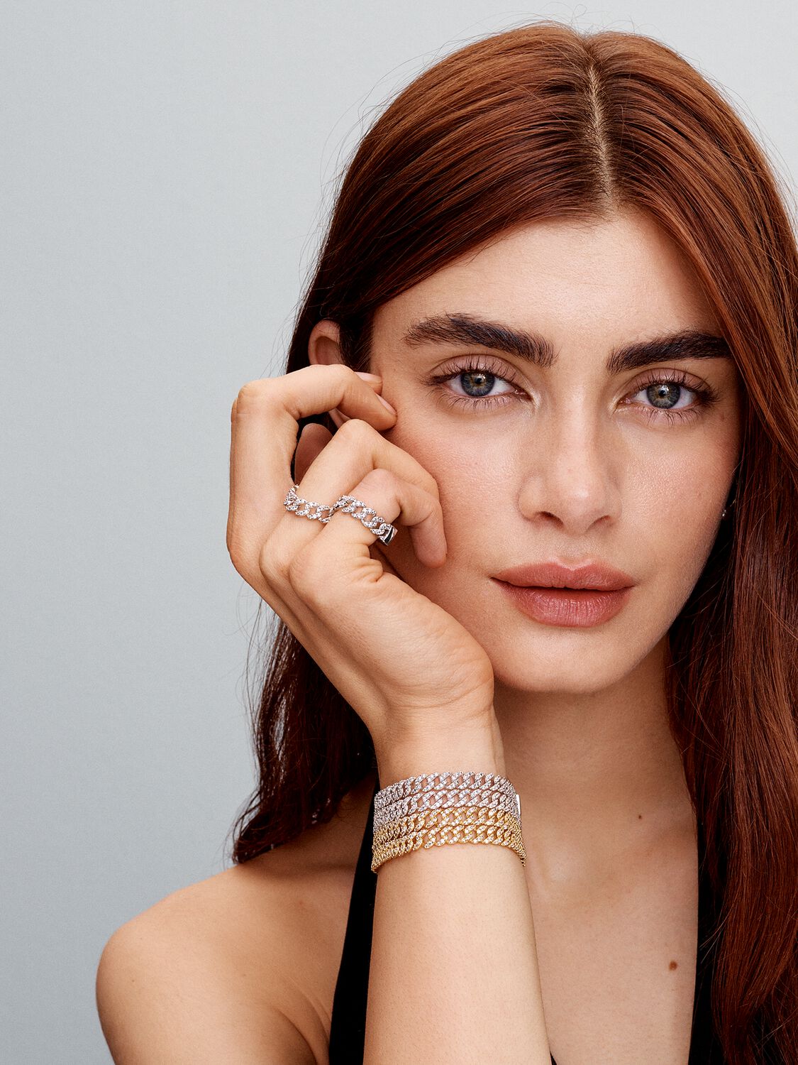 Carina™ | Impresionante pulsera de oro cubano con moissanita