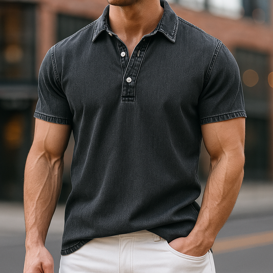 Ejvind™ | Polo elegante con aspecto denim