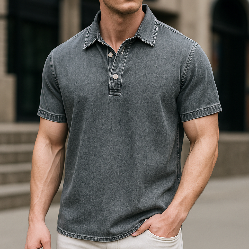 Ejvind™ | Polo elegante con aspecto denim