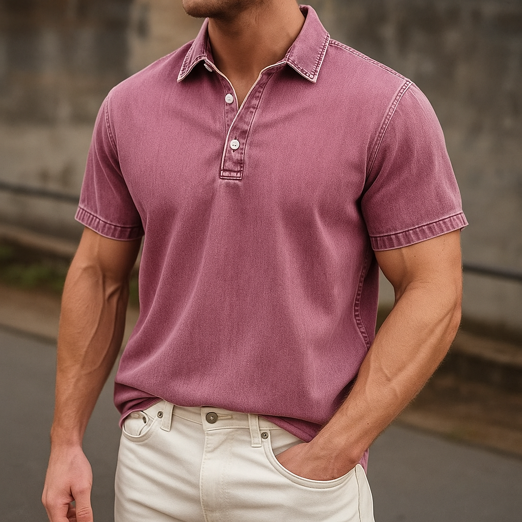 Ejvind™ | Polo elegante con aspecto denim