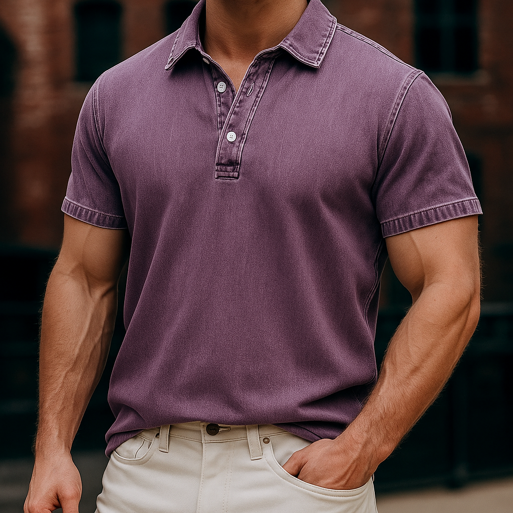 Ejvind™ | Polo elegante con aspecto denim