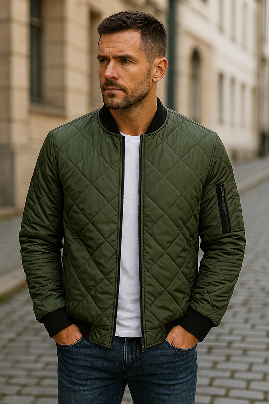Ludvig™ | Chaqueta bomber acolchada de lujo con estampado de rombos