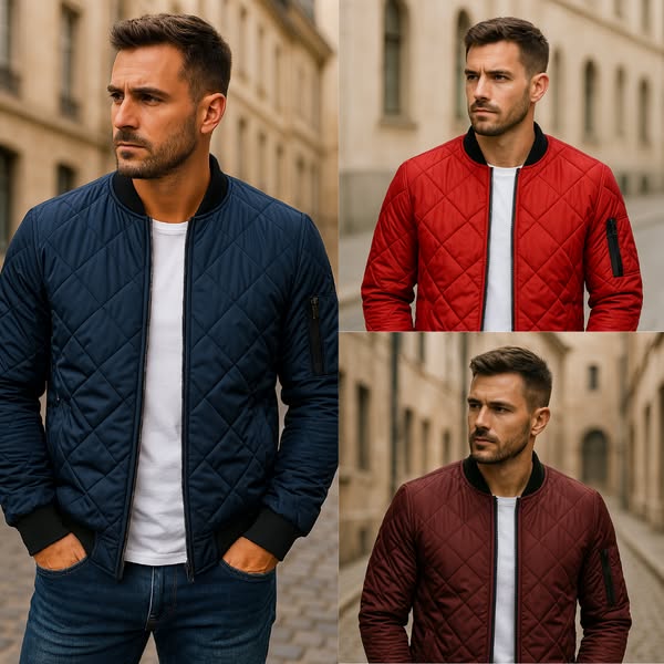 Ludvig™ | Chaqueta bomber acolchada de lujo con estampado de rombos
