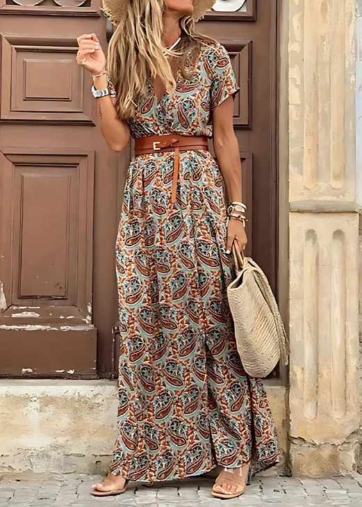 Maja™ | Vestido largo bohemio con cintura plisada