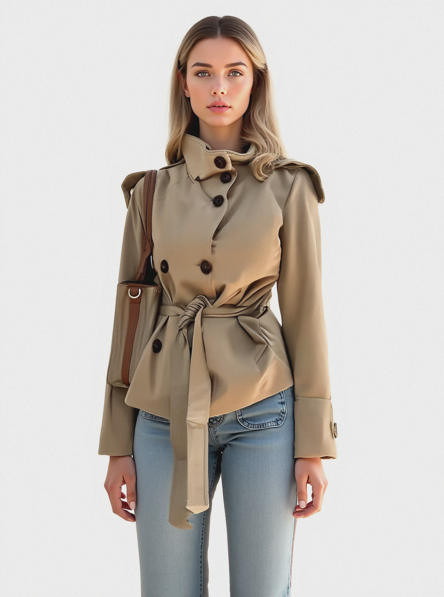 Camila™️ | Chaqueta Trench Corta de Estilo Moderno