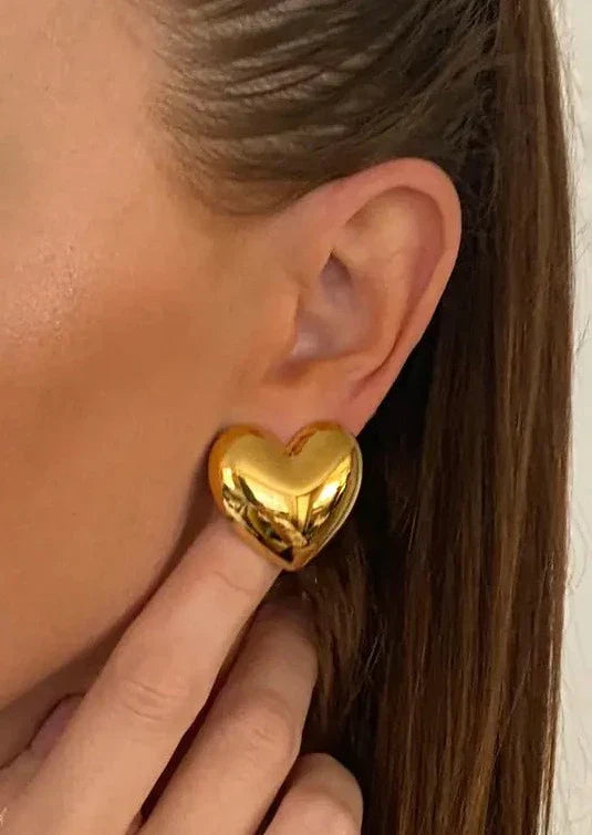 Elena™️ | Pendientes de Corazón Chapados en Oro y Plata