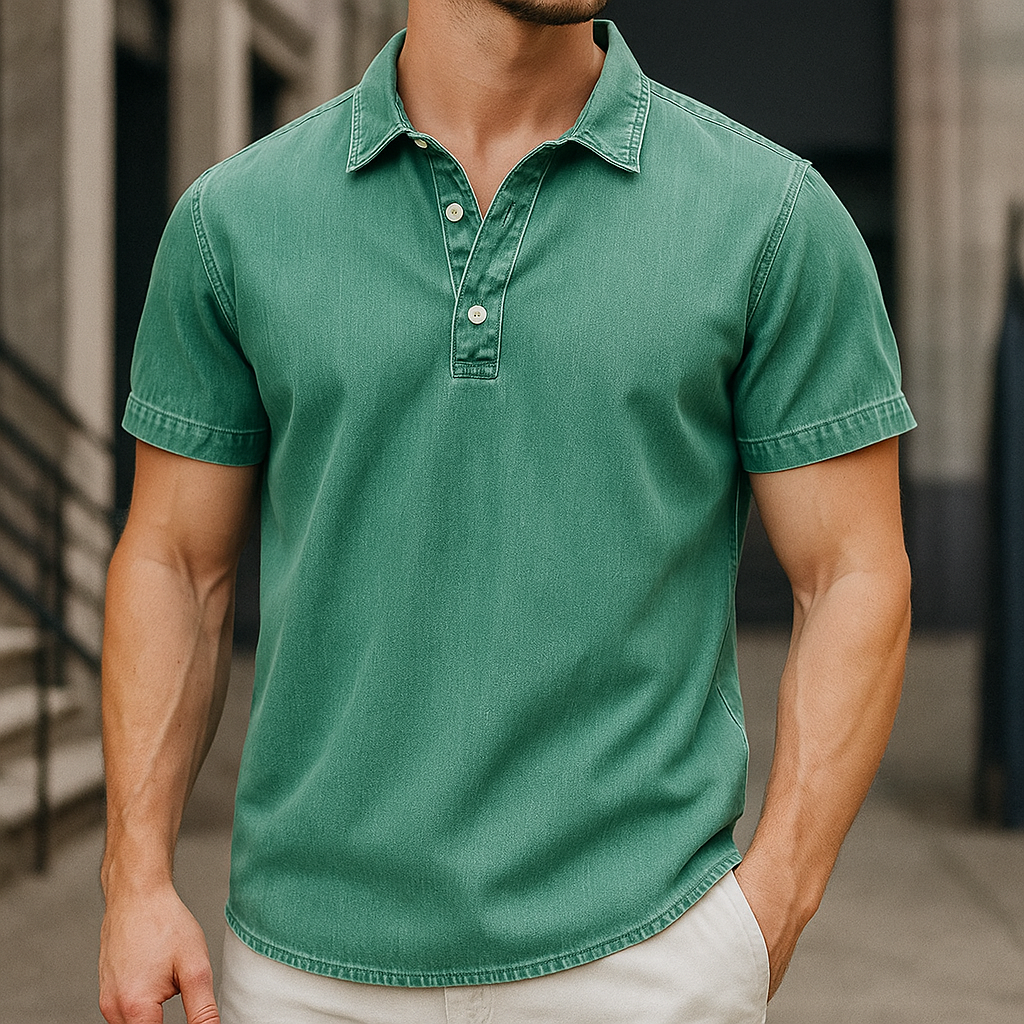 Ejvind™ | Polo elegante con aspecto denim