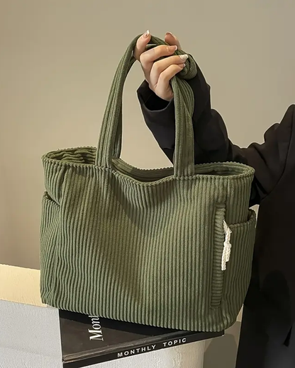 Hanna™ | Bolso de mano acanalado con detalle de cordón