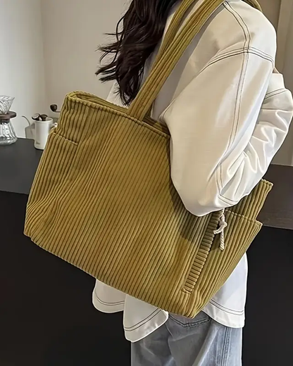Hanna™ | Bolso de mano acanalado con detalle de cordón