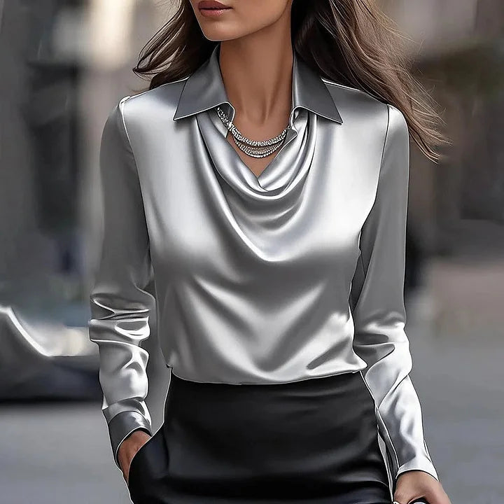 Helke™ | Elegante vestido de satén con escote en V