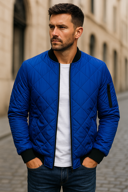 Ludvig™ | Chaqueta bomber acolchada de lujo con estampado de rombos