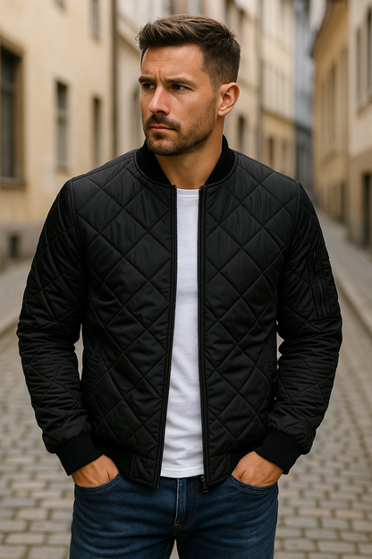 Ludvig™ | Chaqueta bomber acolchada de lujo con estampado de rombos