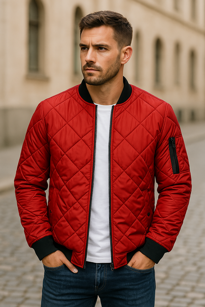 Ludvig™ | Chaqueta bomber acolchada de lujo con estampado de rombos
