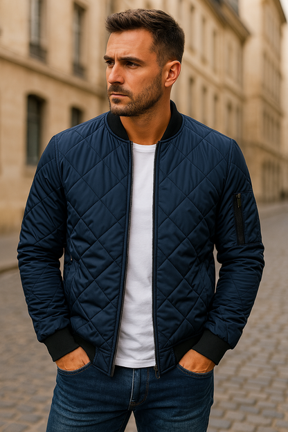 Ludvig™ | Chaqueta bomber acolchada de lujo con estampado de rombos