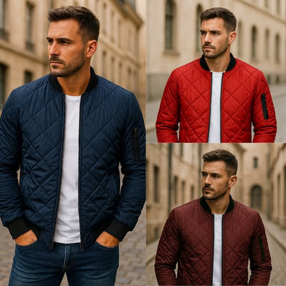 Ludvig™ | Chaqueta bomber acolchada de lujo con estampado de rombos